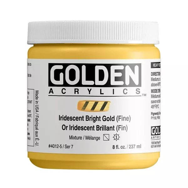 Akrylová barva Golden HEAVY BODY 237 ml - varianty - Iridescent Bright Gold (Fine) 4012