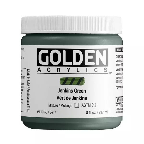 Akrylová barva Golden HEAVY BODY 237 ml - varianty - Jenkins Green 1195