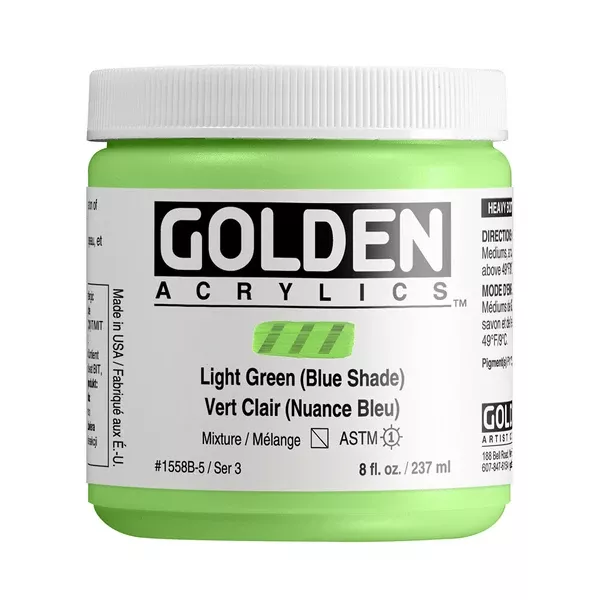 Akrylová barva Golden HEAVY BODY 237 ml - varianty - Light Green (Blue Shade) 1558