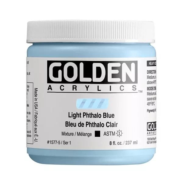 Akrylová barva Golden HEAVY BODY 237 ml - varianty - Light Phthalo Blue 1577