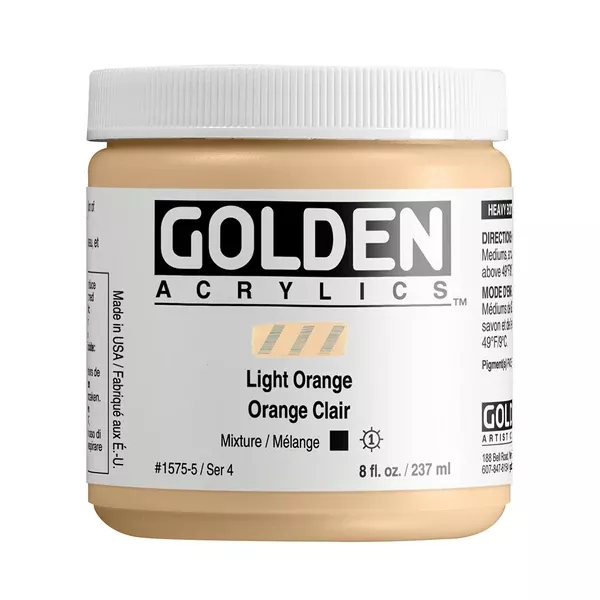 Akrylová barva Golden HEAVY BODY 237 ml - varianty - Light Orange 1575