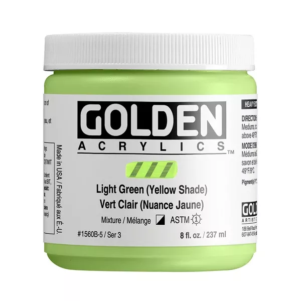 Akrylová barva Golden HEAVY BODY 237 ml - varianty - Light Green (Yellow Shade) 1560