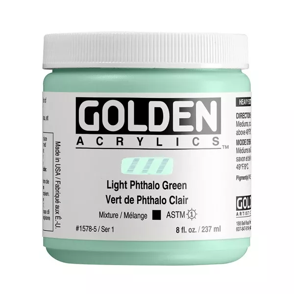 Akrylová barva Golden HEAVY BODY 237 ml - varianty - Light Phthalo Green 1578