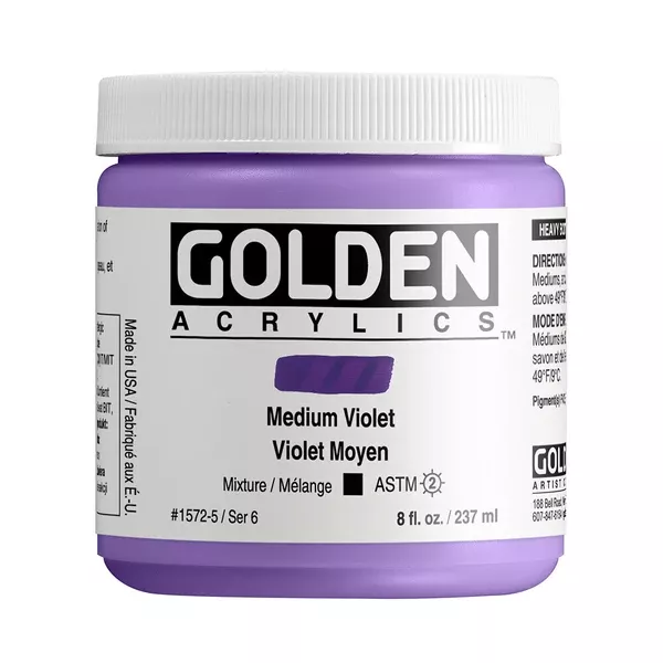 Akrylová barva Golden HEAVY BODY 237 ml - varianty - Medium Violet 1572