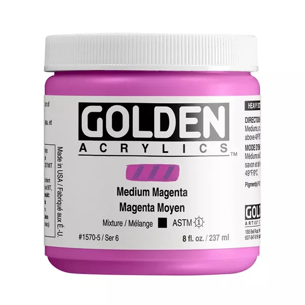 Akrylová barva Golden HEAVY BODY 237 ml - varianty - Medium Magenta 1570