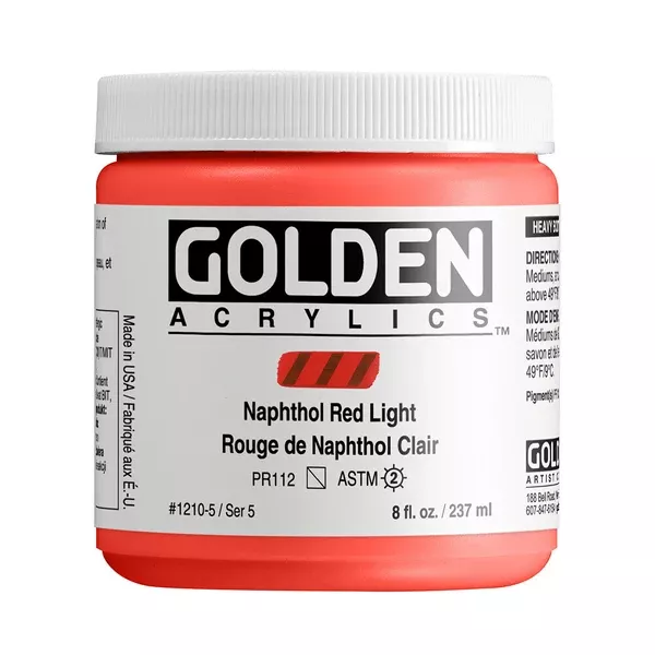 Akrylová barva Golden HEAVY BODY 237 ml - varianty - Naphthol Red Light 1210