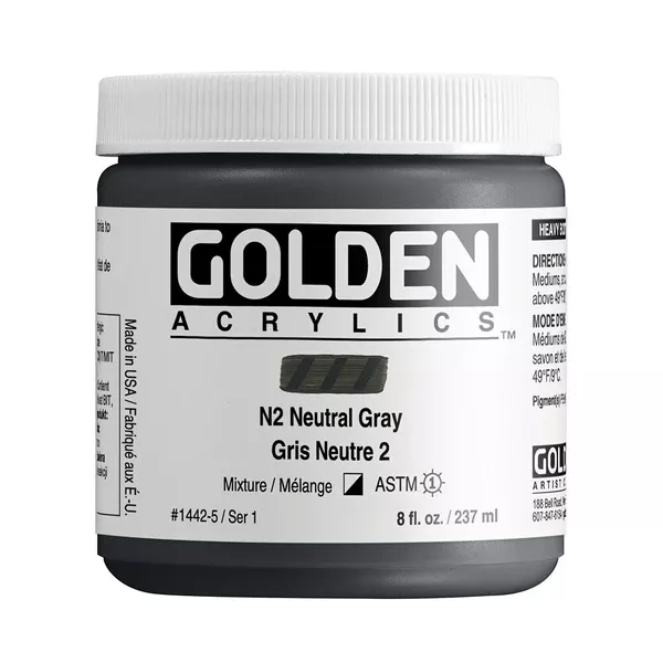 Akrylová barva Golden HEAVY BODY 237 ml - varianty - N2 Neutral Gray 1442