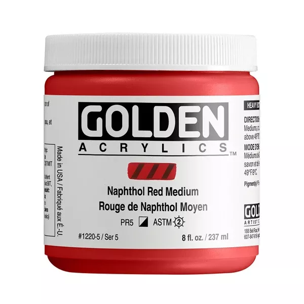 Akrylová barva Golden HEAVY BODY 237 ml - varianty - Naphthol Red Medium 1220