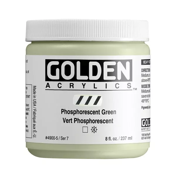 Akrylová barva Golden HEAVY BODY 237 ml - varianty - Phosphorescent Green 4900
