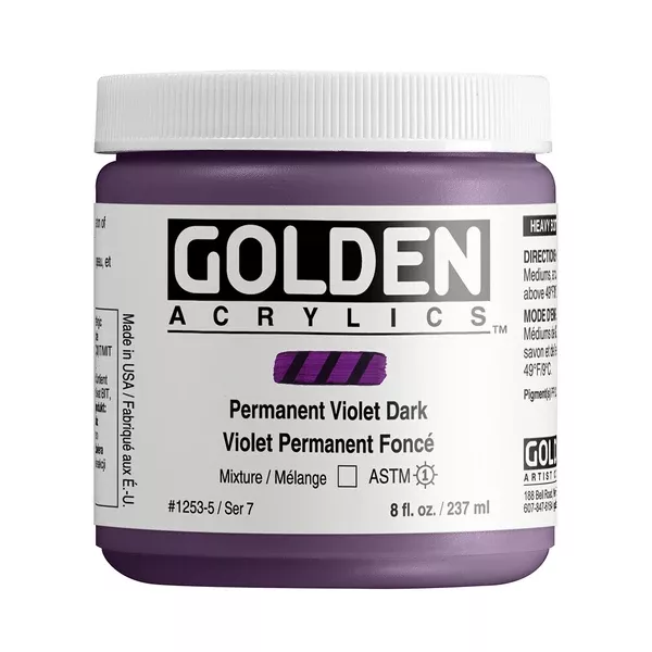 Akrylová barva Golden HEAVY BODY 237 ml - varianty - Permanent Violet Dark 1253