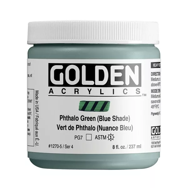 Akrylová barva Golden HEAVY BODY 237 ml - varianty - Phthalo Green (Blue Shade) 1270