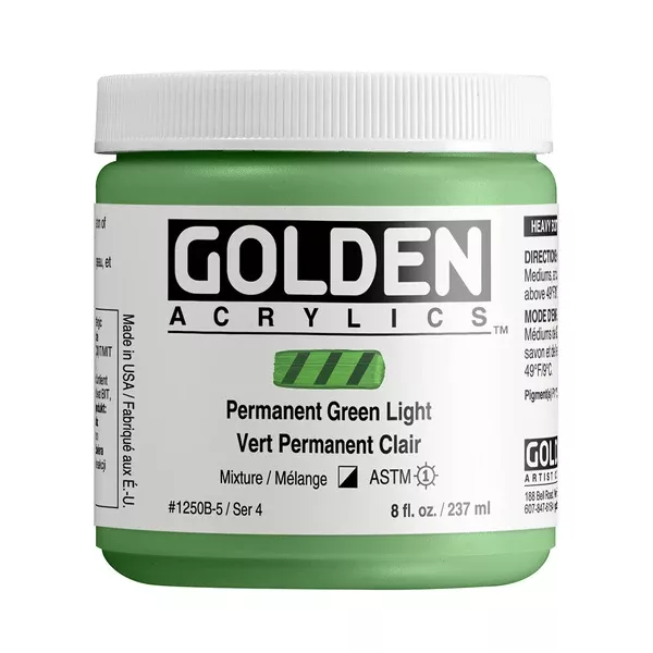Akrylová barva Golden HEAVY BODY 237 ml - varianty - Permanent Green Light 1250