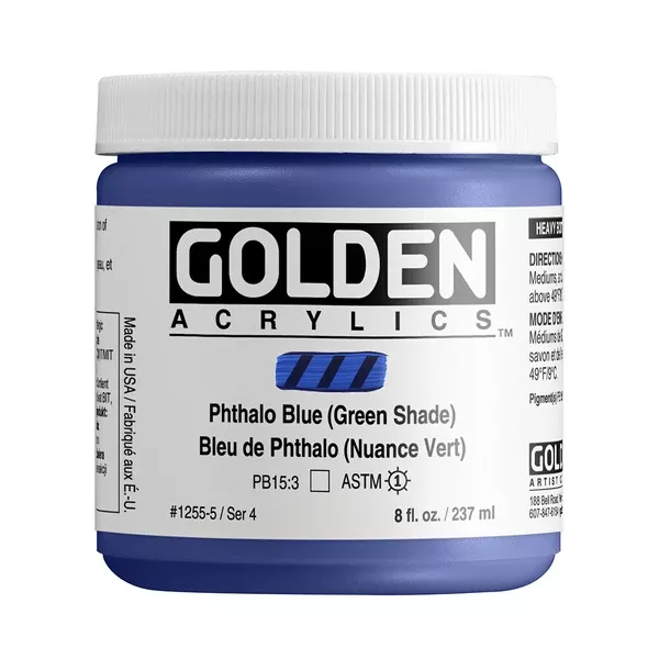 Akrylová barva Golden HEAVY BODY 237 ml - varianty - Phthalo Blue (Green Shade) 1255
