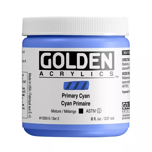 Akrylová barva Golden HEAVY BODY 237 ml - varianty - Primary Cyan 1500