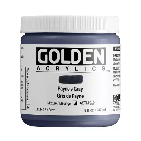 Akrylová barva Golden HEAVY BODY 237 ml - varianty - Payne's Gray 1240