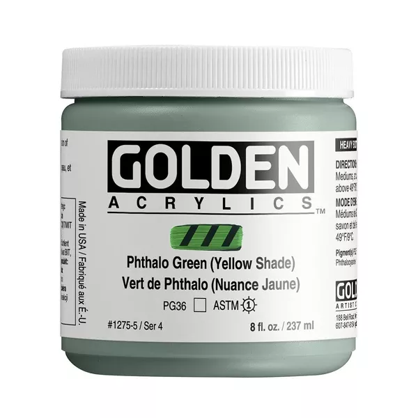 Akrylová barva Golden HEAVY BODY 237 ml - varianty - Phthalo Green (Yellow Shade) 1275