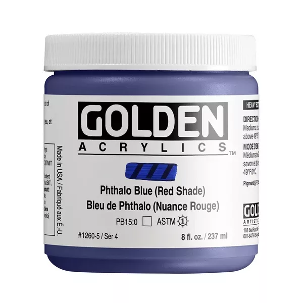Akrylová barva Golden HEAVY BODY 237 ml - varianty - Phthalo Blue (Red Shade) 1260