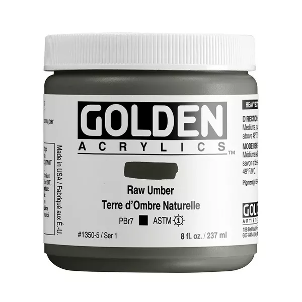 Akrylová barva Golden HEAVY BODY 237 ml - varianty - Raw Umber 1350