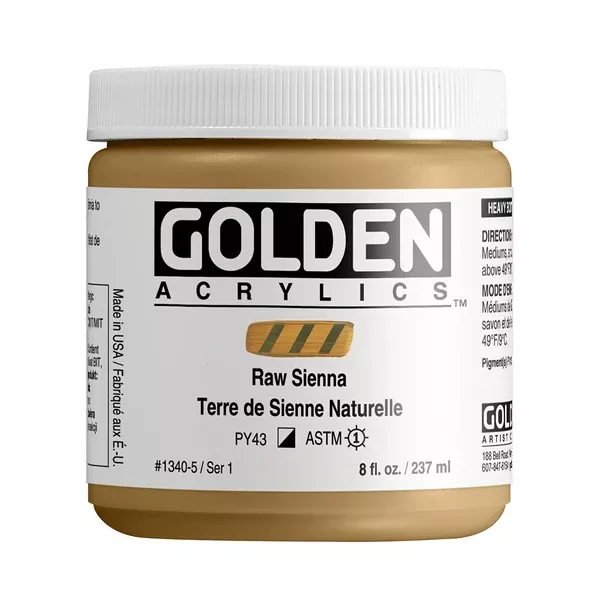 Akrylová barva Golden HEAVY BODY 237 ml - varianty - Raw Sienna 1340
