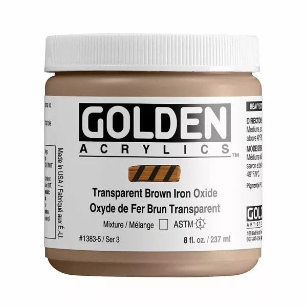 Akrylová barva Golden HEAVY BODY 237 ml - varianty - Transparent Brown Iron Oxide 1383