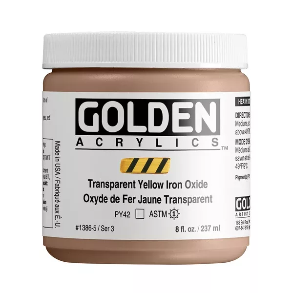 Akrylová barva Golden HEAVY BODY 237 ml - varianty - Transparent Yellow Iron Oxide 1386