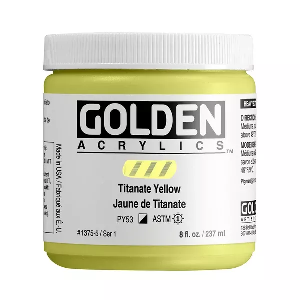 Akrylová barva Golden HEAVY BODY 237 ml - varianty - Titanate Yellow 1375