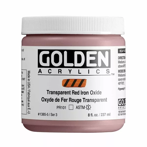 Akrylová barva Golden HEAVY BODY 237 ml - varianty - Transparent Red Iron Oxide 1385