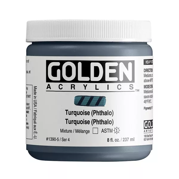 Akrylová barva Golden HEAVY BODY 237 ml - varianty - Turquoise (Phthalo) 1390