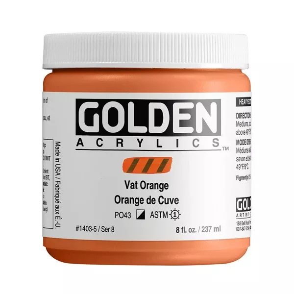 Akrylová barva Golden HEAVY BODY 237 ml - varianty - Vat Orange 1403