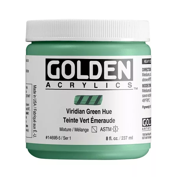 Akrylová barva Golden HEAVY BODY 237 ml - varianty - Viridian Green Hue 1469
