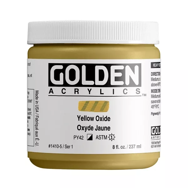 Akrylová barva Golden HEAVY BODY 237 ml - varianty - Yellow Oxide 1410