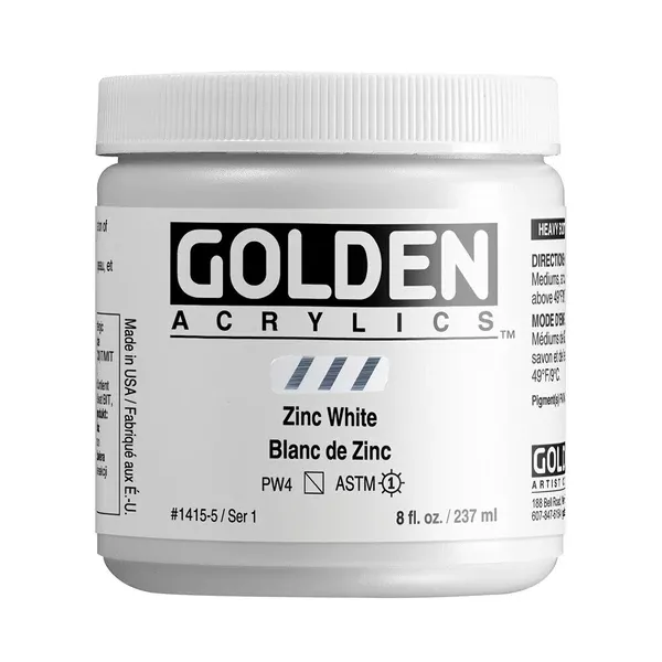 Akrylová barva Golden HEAVY BODY 237 ml - varianty - Zinc White 1415