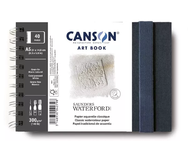 Art Book Waterford skicák v kroužkové vazbě CP 300g - varianty - Kroužkové vazba CP 300g - A5, 20 listů Canson
