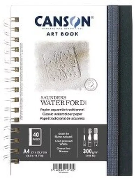 Art Book Waterford skicák v kroužkové vazbě CP 300g - varianty - Kroužkové vazba CP 300g - A4, 20 listů Canson