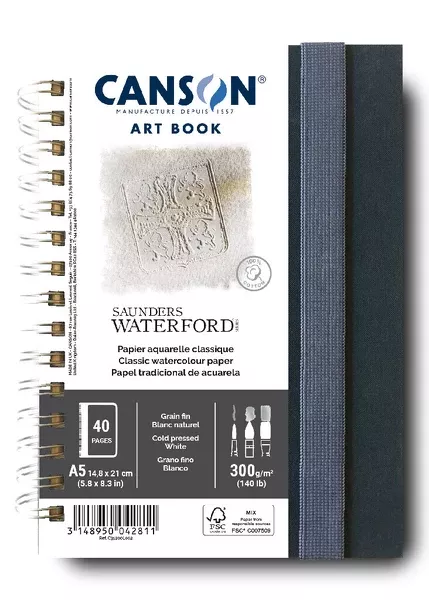 Art Book Waterford skicák v kroužkové vazbě CP 300g - varianty Canson