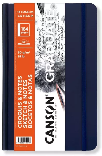 Graduate Book skicák 14x21,6cm 184 S 90g - varianty - 14x21,6cm 184 S 90g Tm. modrý Canson