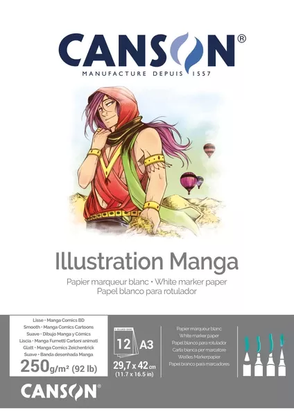 Illustration skicák lepený A3 12l S 250g Canson