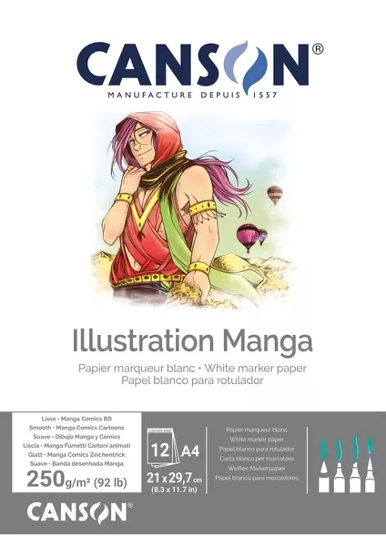 Illustration skicák lepený A4 12l S 250g Canson