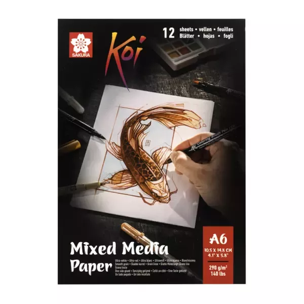 Skicák KOI MixMedia lepený 290g 12l - varianty Sakura