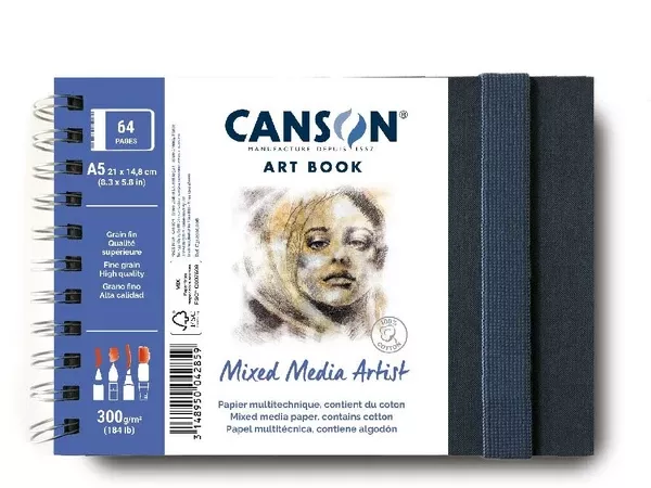 XL Book Mix.Med.Art. skicák kr.vaz. 28l GF 300g - varianty - XL Book Mix.Med.Art. skicák - A5 Canson