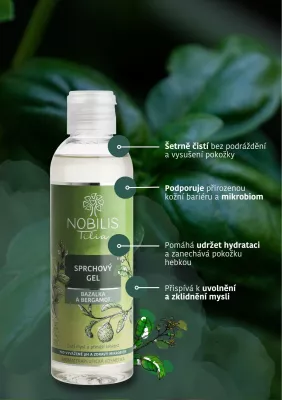 Sprchový gel Bazalka a bergamot 500 ml Nobilis Tilia