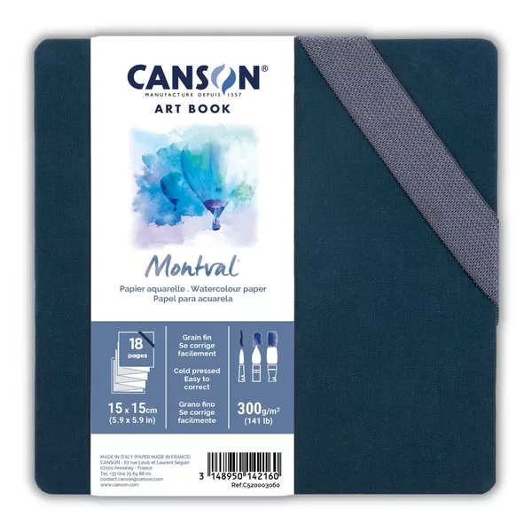 Akvarelové leporelo Montval® Art Book - Cold Pressed, 300 g/m²- varianty Canson