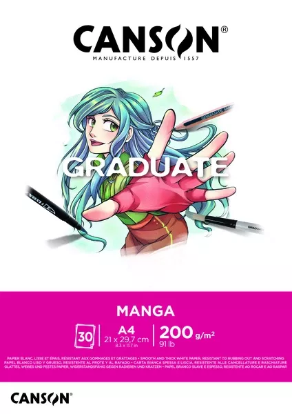 Graduate Manga skicák lepený 30l S 200g - varianty Canson