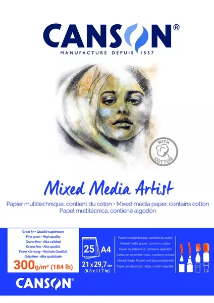 Mixed Media Artist skicák lepený 25l FG 300g - varianty Canson