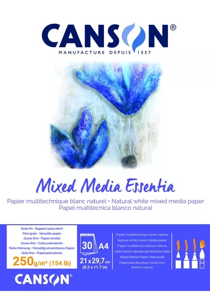 Mixed Media Essentia skicák lepený 30l GF 250g - varianty Canson