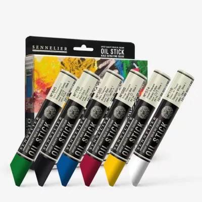 Oil stick sada 6ks (základní barvy+černá+bílá)