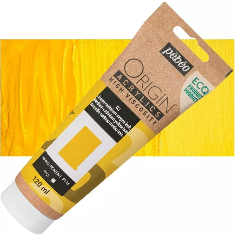 ORIGIN Acrylics (Pébéo) 120ml - varianty - 03 Medium Cadm. Yellow Hue Pebeo