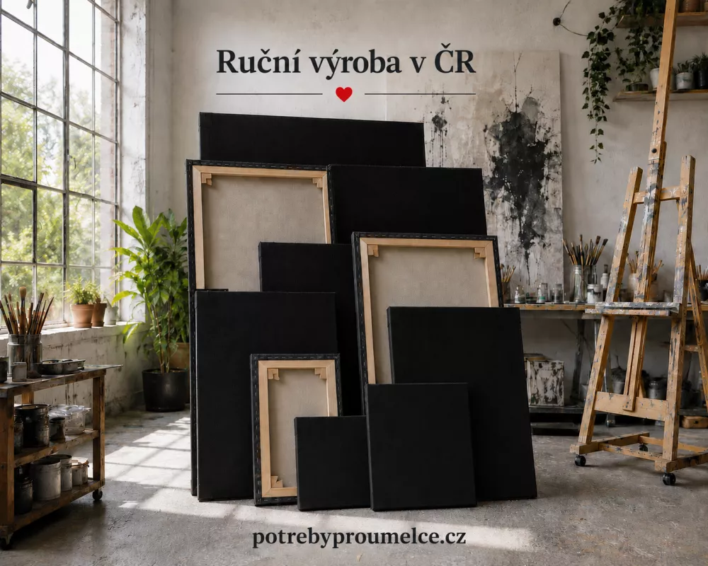 Plátno bavlněné napnuté PROFI (CZ) BLACK - varianty