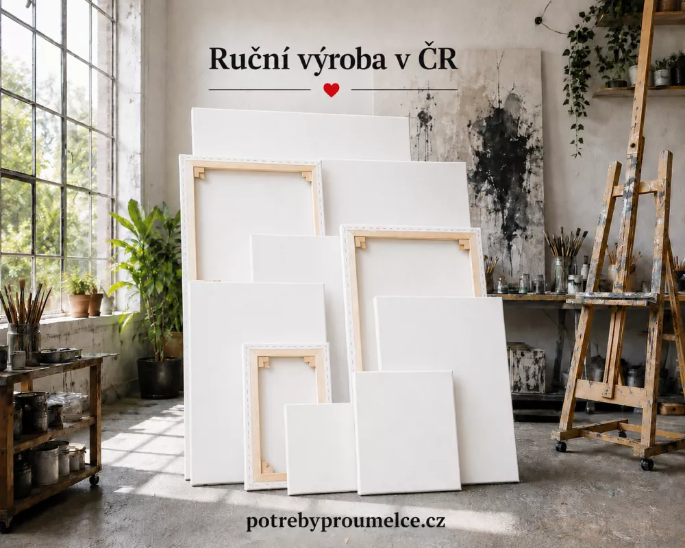 Plátno bavlněné napnuté PROFI (CZ) WHITE - varianty
