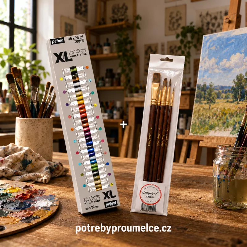 Sada olejových barev (Pébéo) - 40x20ml + SADA ŠTĚTCŮ ZDARMA Pebeo